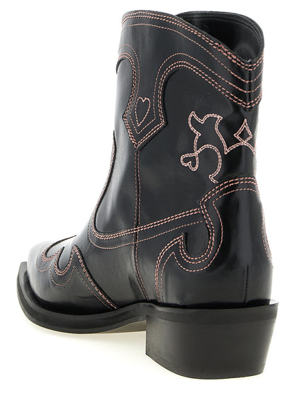 Ganni Schwarze Chelsea Boots aus Polyethylen