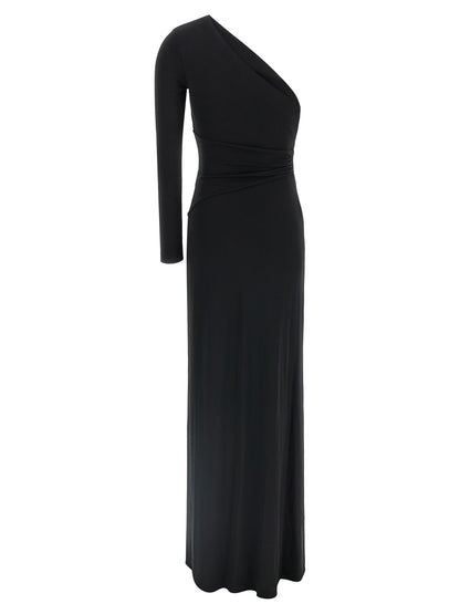 Elisabetta Franchi Schwarzes Viskose-Maxikleid