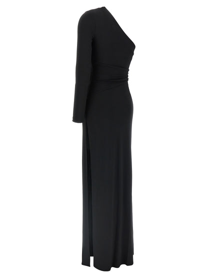 Elisabetta Franchi Schwarzes Viskose-Maxikleid