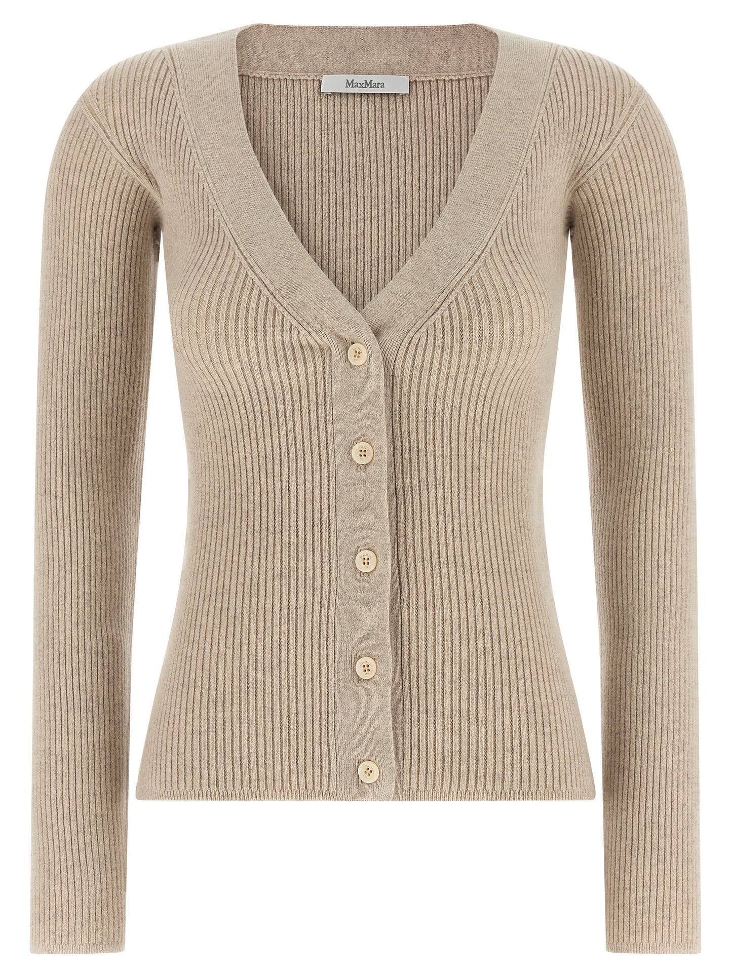 Max Mara Beige Wollstrickjacke