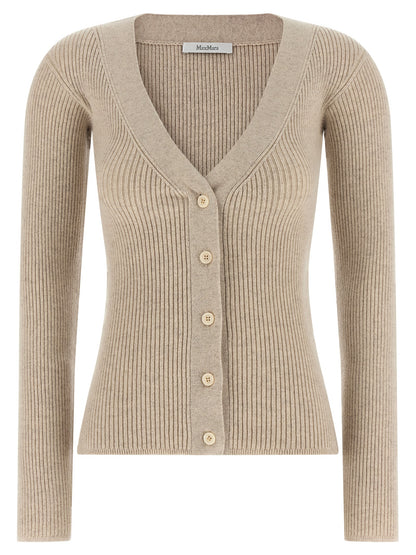 Max Mara Beige Wollstrickjacke