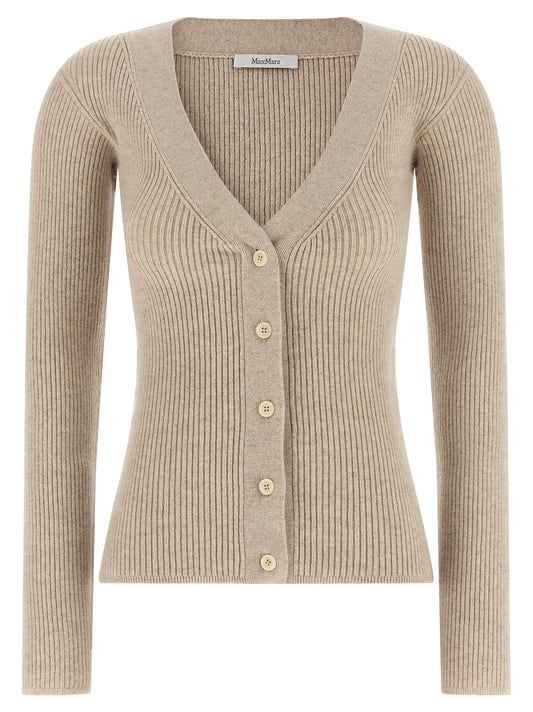 Max Mara Beige Wollstrickjacke