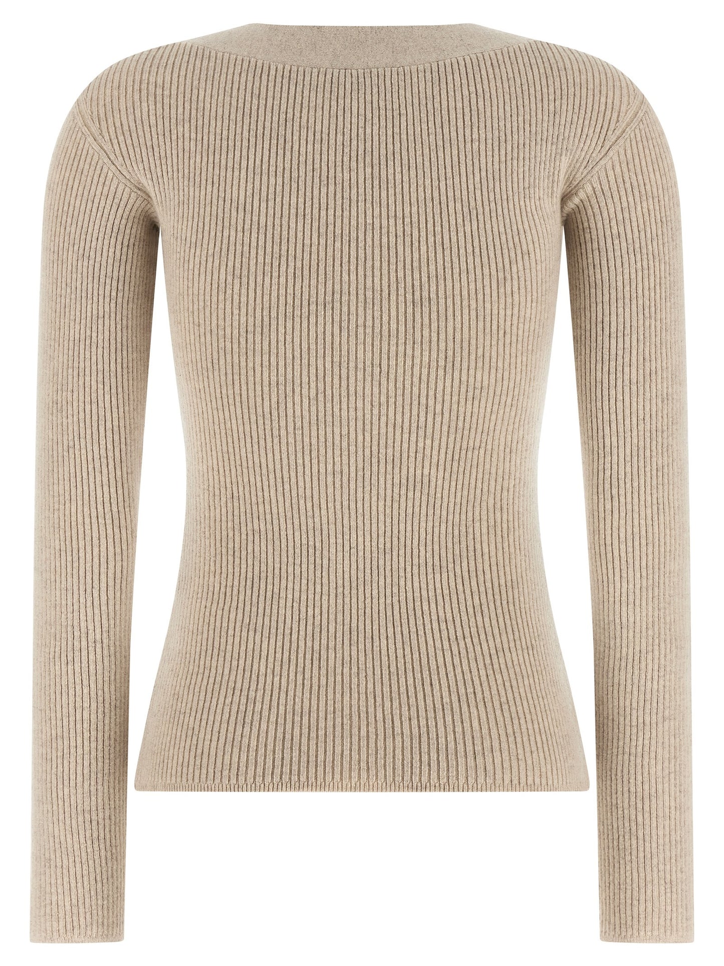 Max Mara Beige Wollstrickjacke