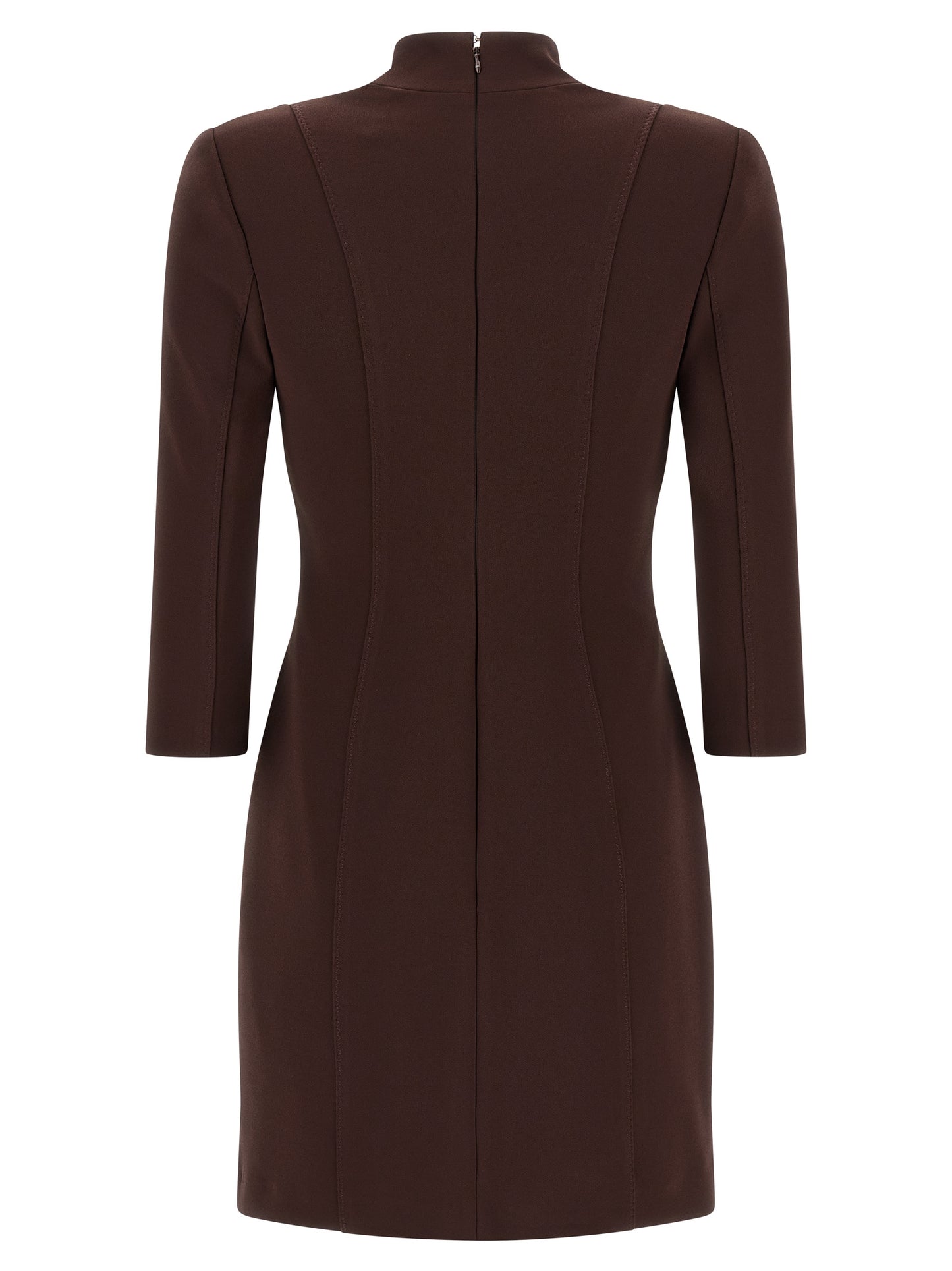 Elisabetta Franchi Kurzes Braunes Kleid Aus Polyester