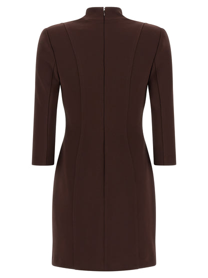 Elisabetta Franchi Kurzes Braunes Kleid Aus Polyester