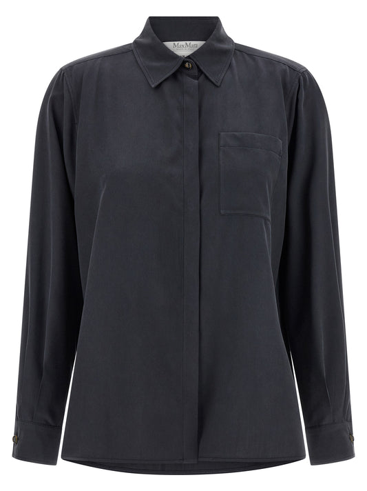 Max Mara Graue Seidenbluse