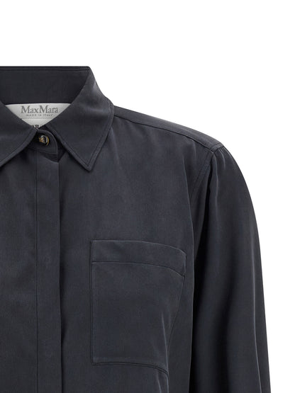 Max Mara Graue Seidenbluse