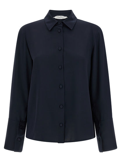Max Mara Blaue Seidenbluse