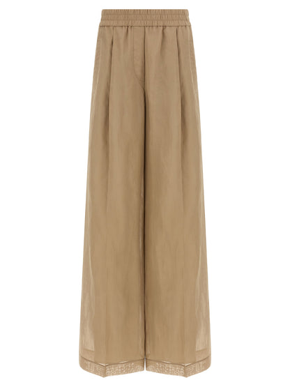 Brunello Cucinelli Beige Cotton Casual Pants