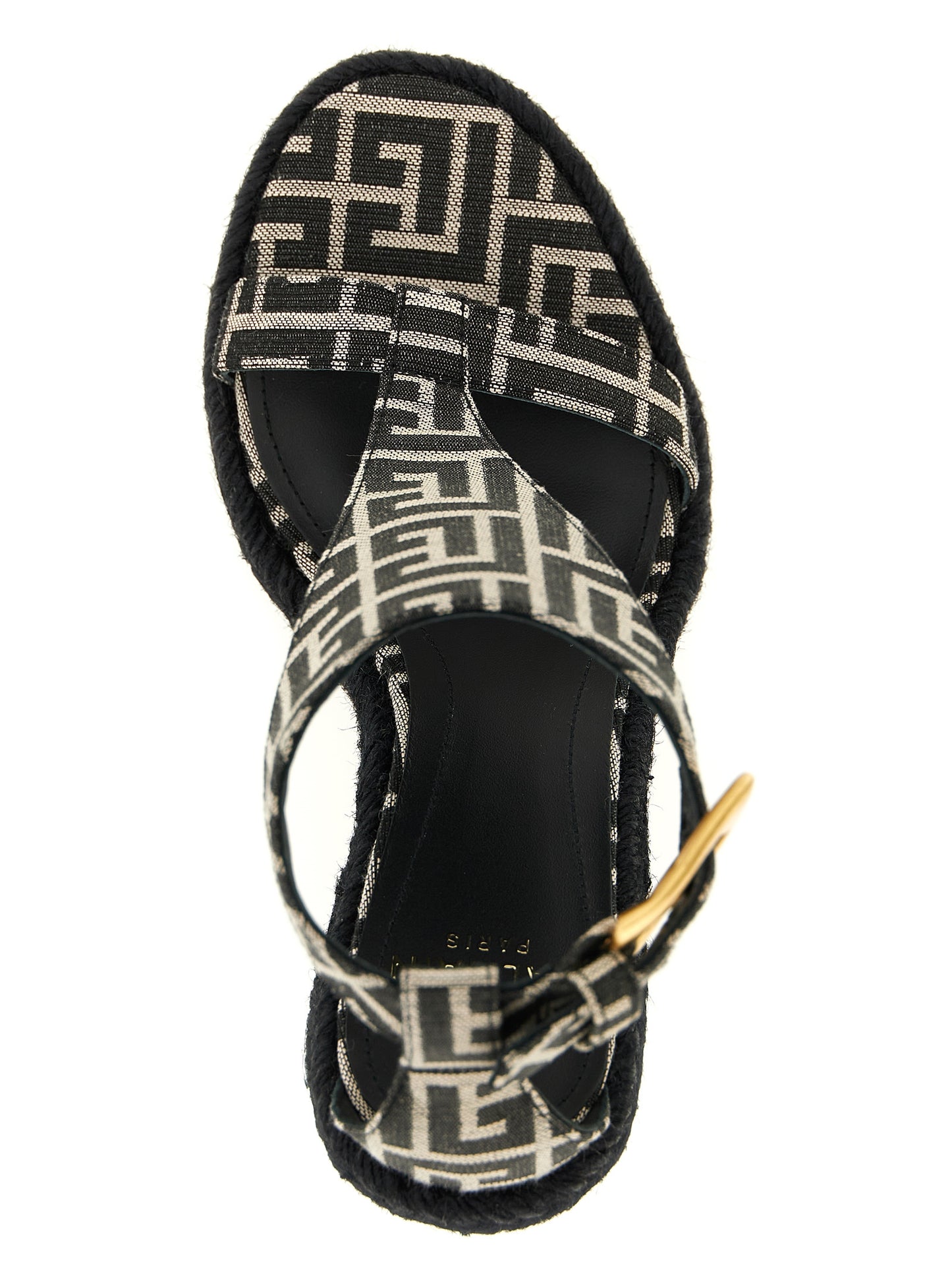 Balmain Schwarze Keilsandalen aus Polyester