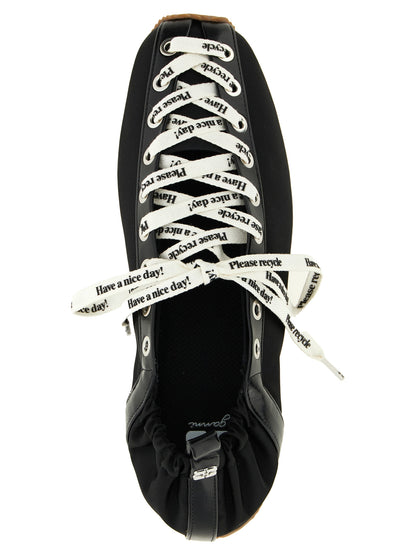 Ganni Schwarze Ballerinas aus Polyamid