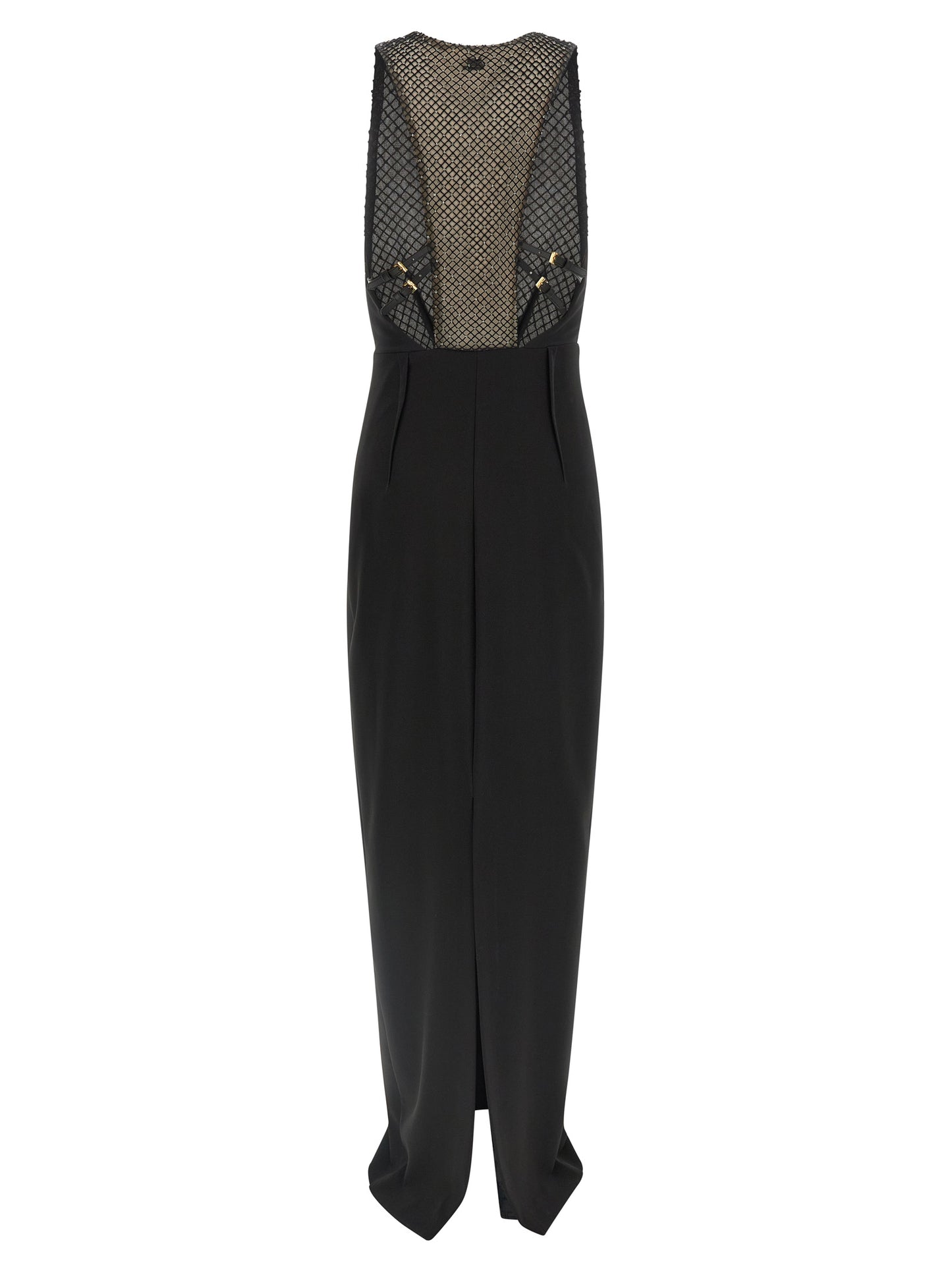 Elisabetta Franchi Schwarzes Maxikleid aus Polyester