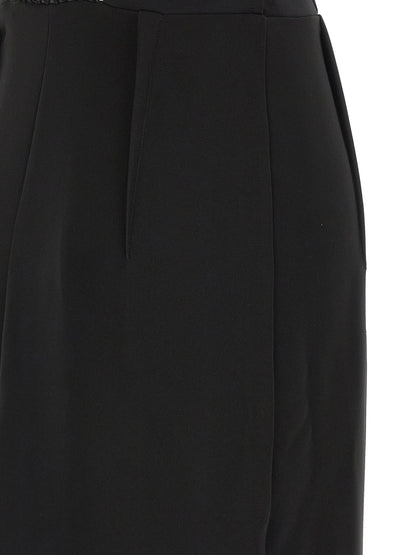 Elisabetta Franchi Schwarzes Maxikleid aus Polyester