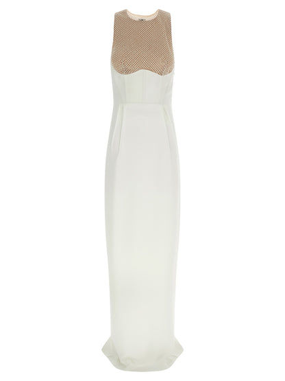 Elisabetta Franchi Langes weißes Kleid aus Polyester