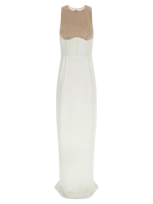 Elisabetta Franchi Langes weißes Kleid aus Polyester