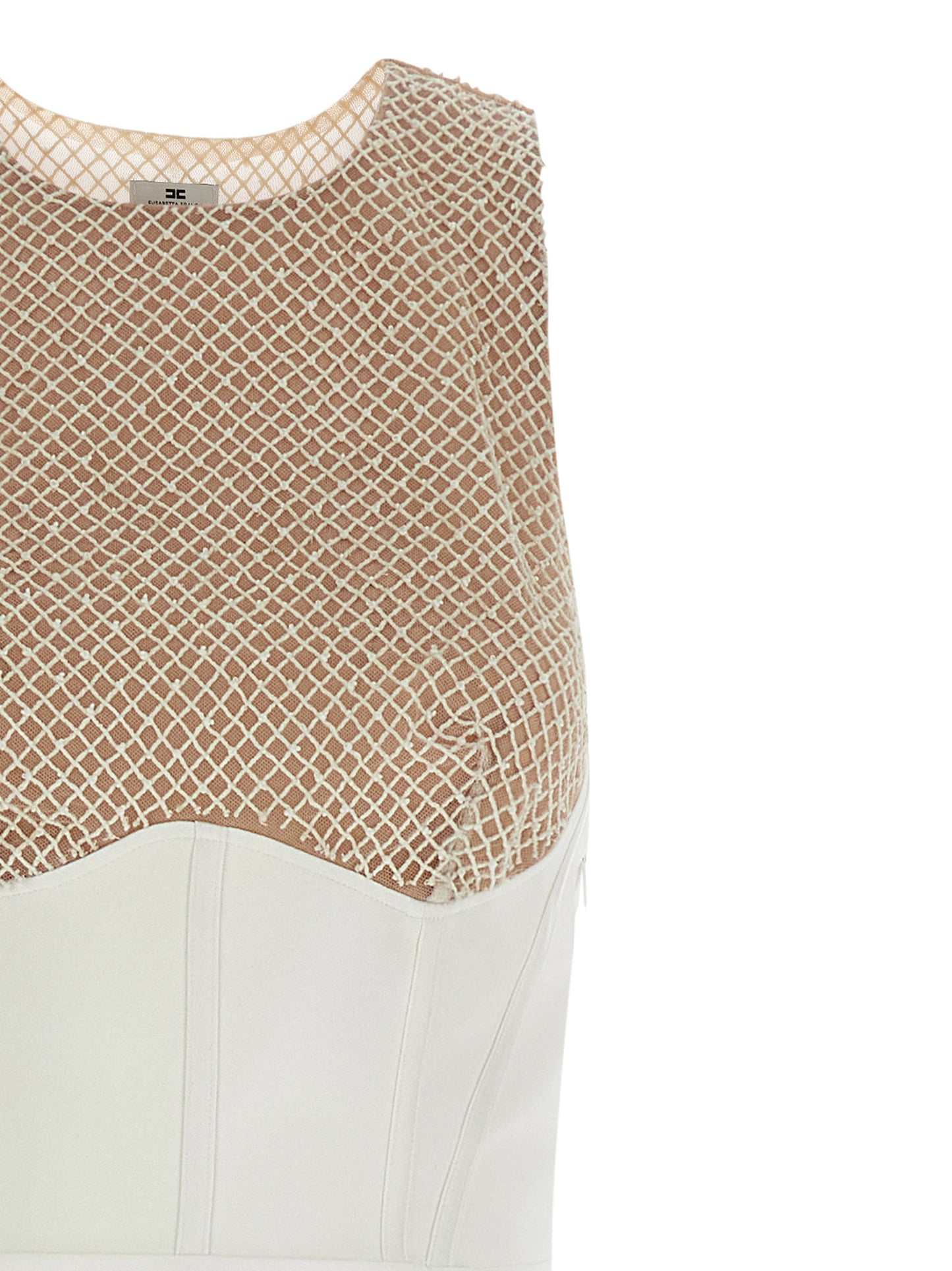 Elisabetta Franchi Langes weißes Kleid aus Polyester