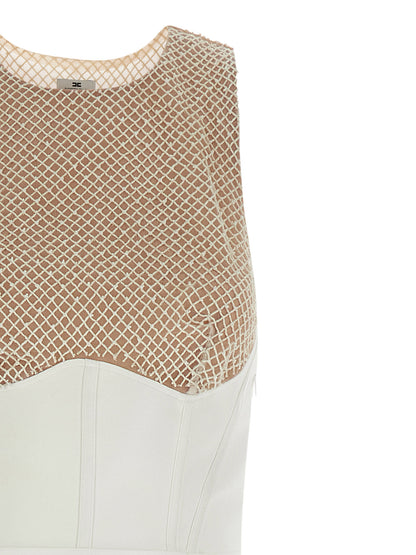 Elisabetta Franchi Langes weißes Kleid aus Polyester
