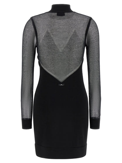 Elisabetta Franchi Schwarzes Viskose-Kurzkleid