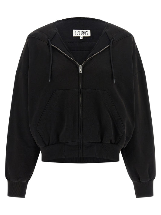 MM6 Maison Margiela Schwarzer Baumwoll-Sweatshirt