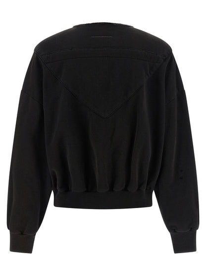 MM6 Maison Margiela Schwarzer Baumwoll-Sweatshirt