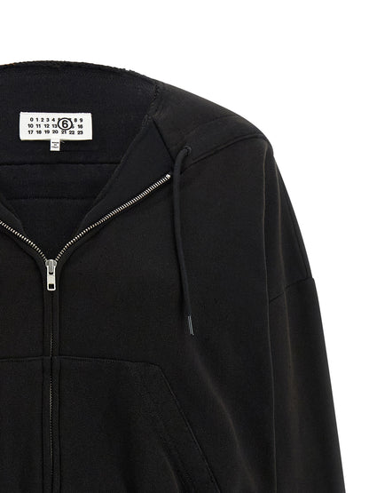 MM6 Maison Margiela Schwarzer Baumwoll-Sweatshirt