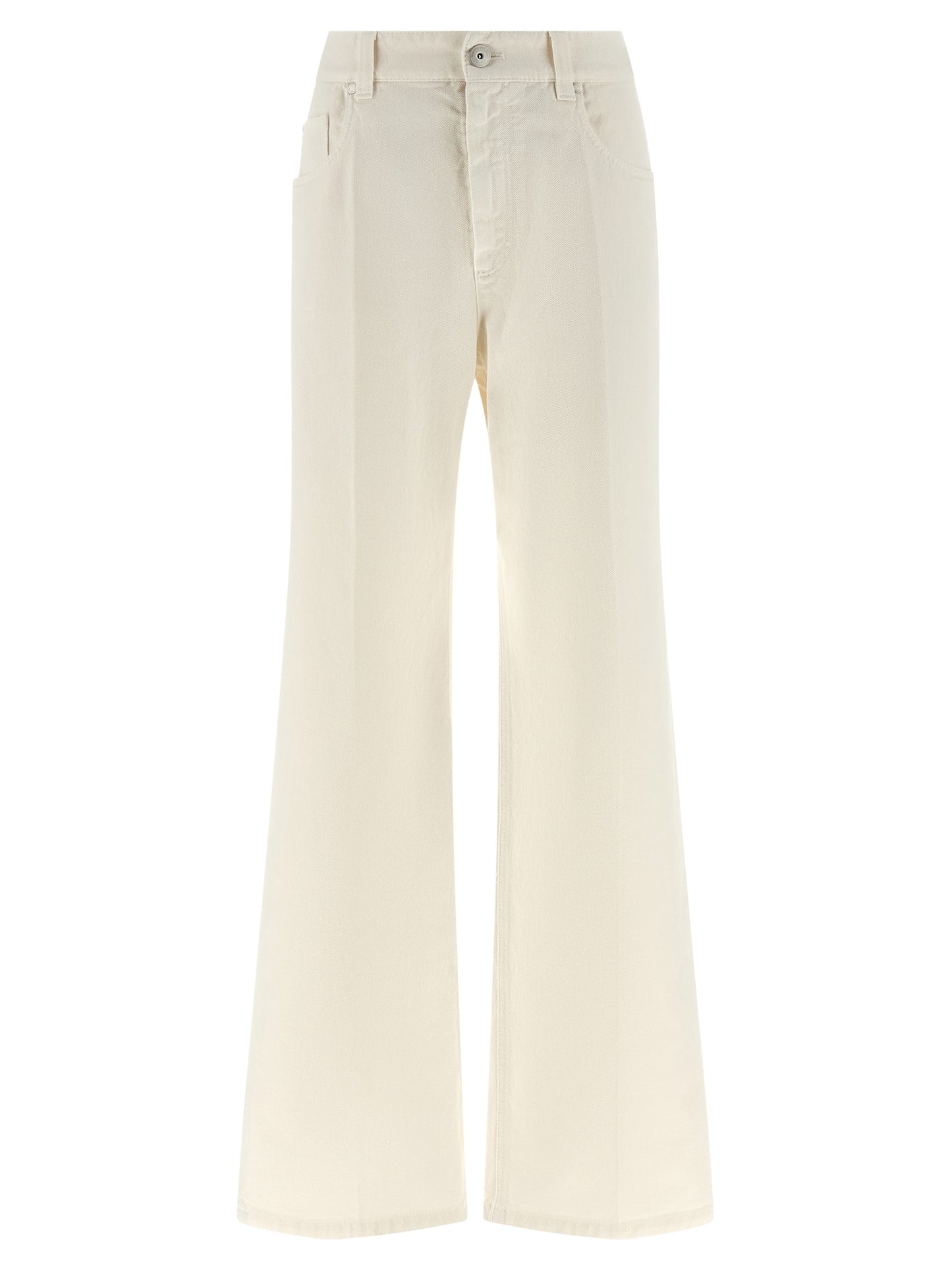 Brunello Cucinelli Weiße Baumwolljeans im Relaxed Fit