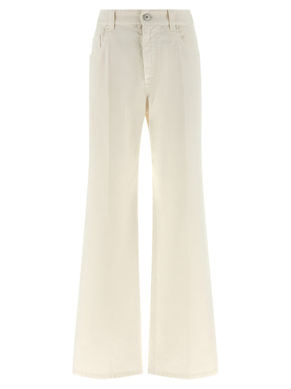 Brunello Cucinelli Weiße Baumwolljeans im Relaxed Fit