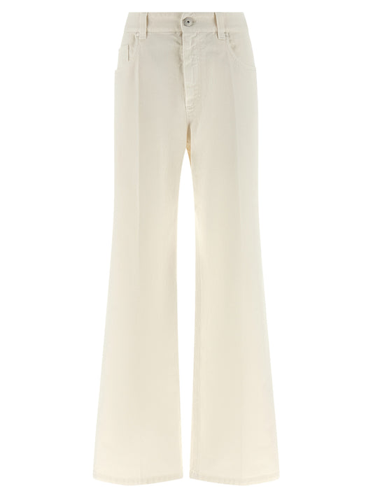 Brunello Cucinelli Weiße Baumwolljeans im Relaxed Fit