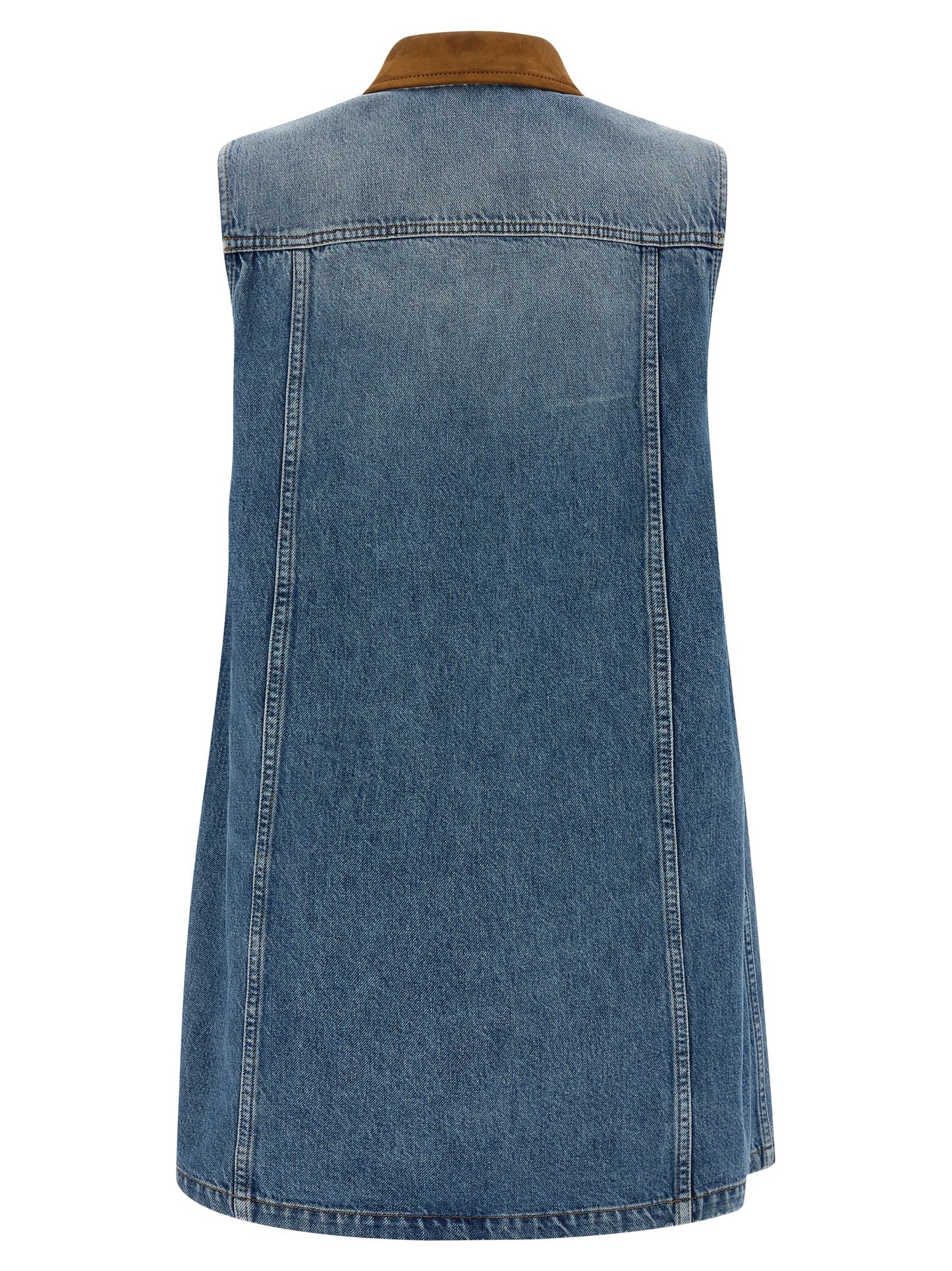 Versace Kurzes blaues Baumwollkleid