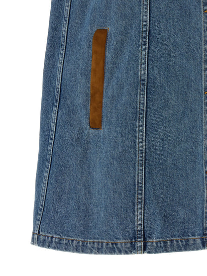 Versace Kurzes blaues Baumwollkleid