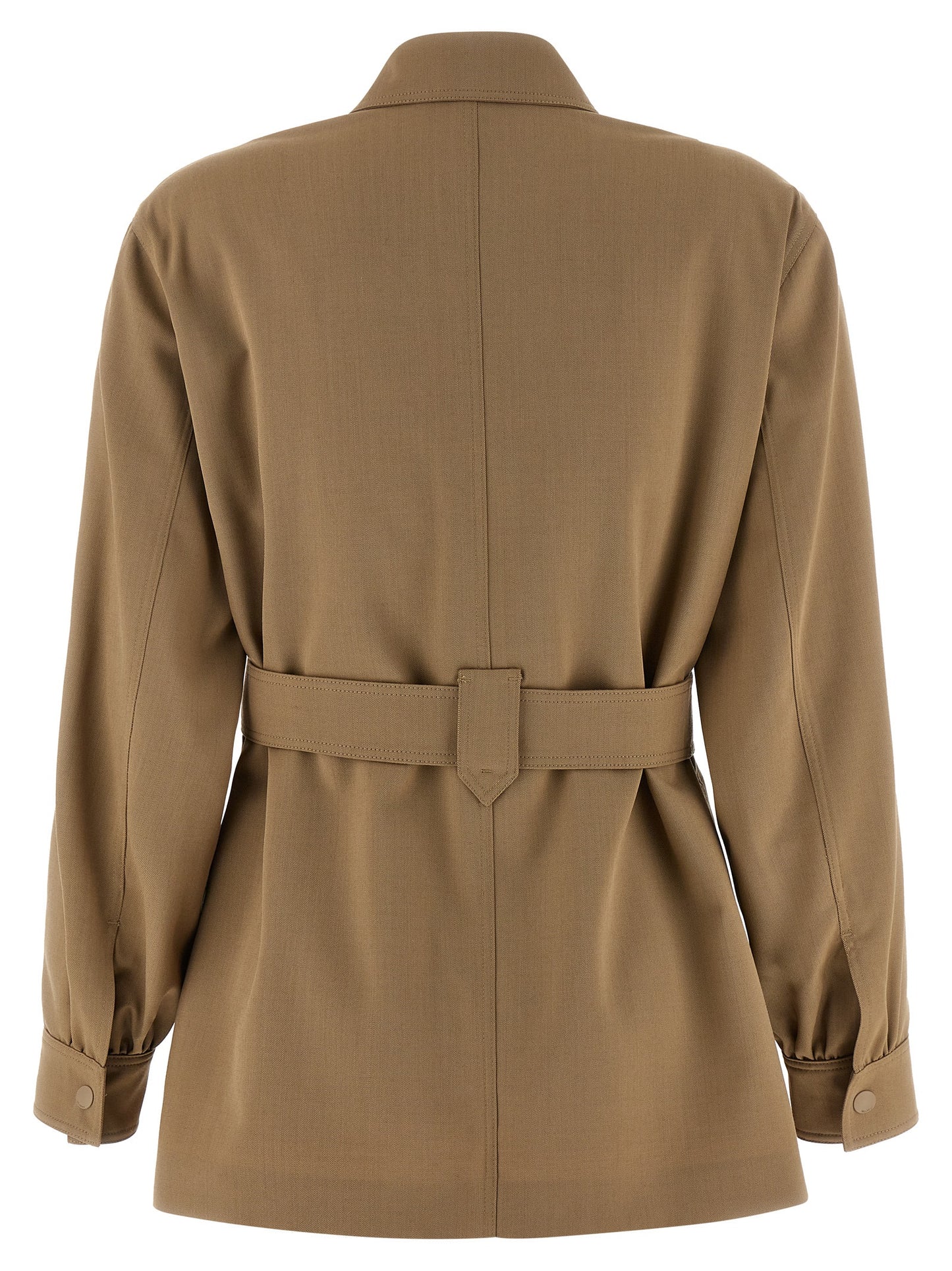 Max Mara Bluse aus reiner Schurwolle in Beige