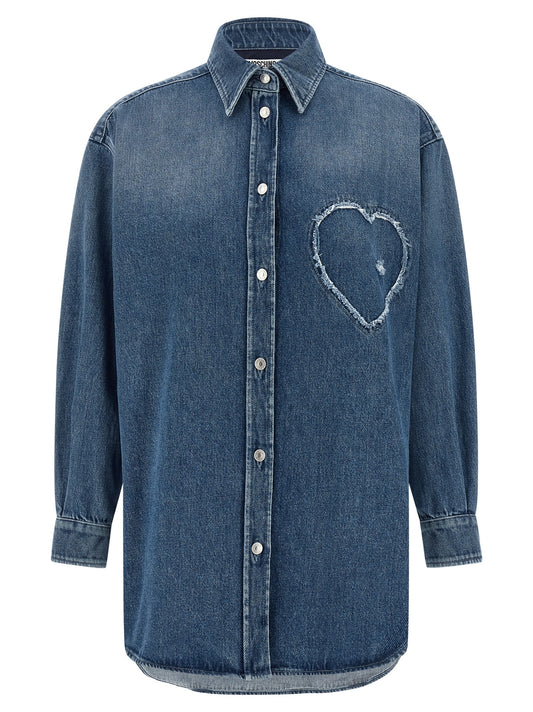 Moschino Blaue Baumwollbluse