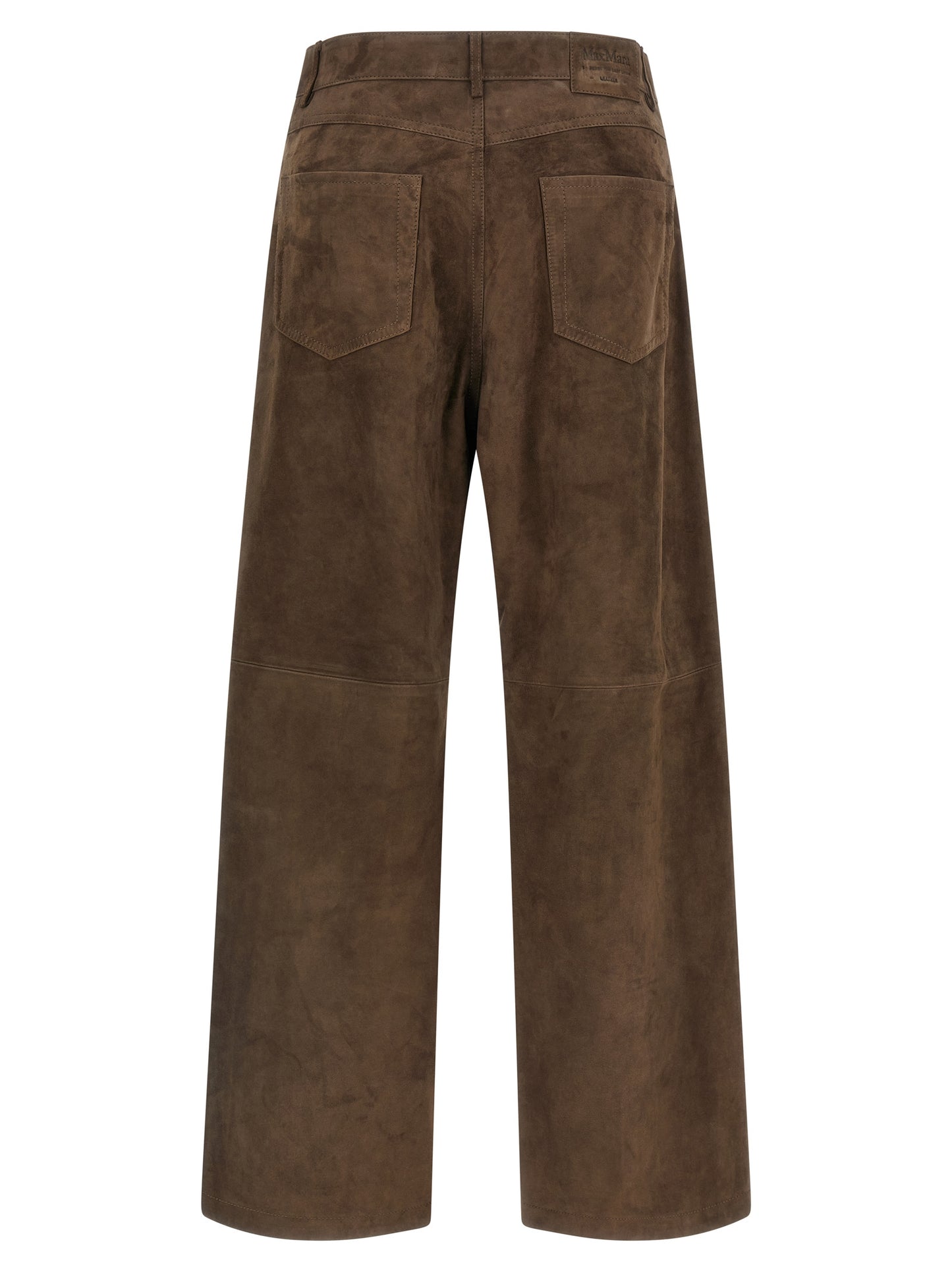 'S Max Mara Braune Lammleder-Freizeithose