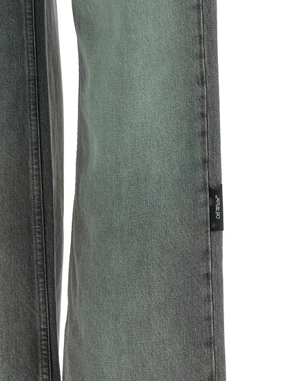 Off-White Graue Jeans aus Baumwolle