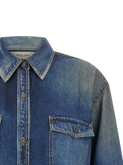 Golden Goose Blaue Polyester-Bluse