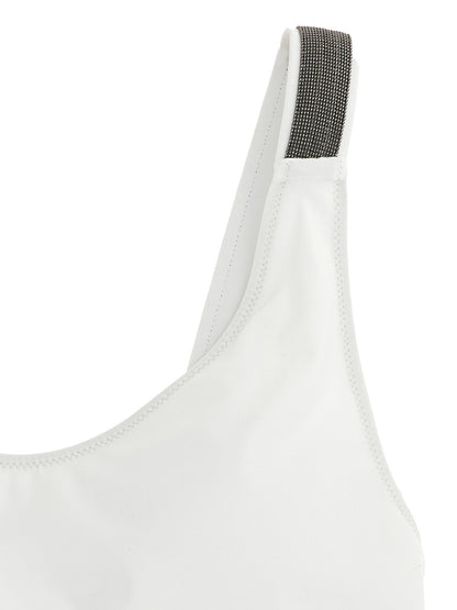 Brunello Cucinelli Weißer Badeanzug aus Polyamid