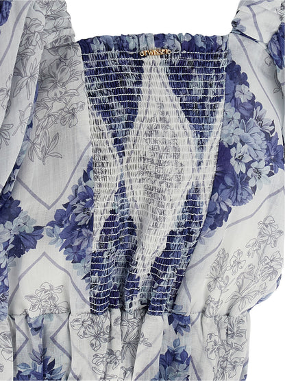 Twinset Blaue Ramie-Bluse