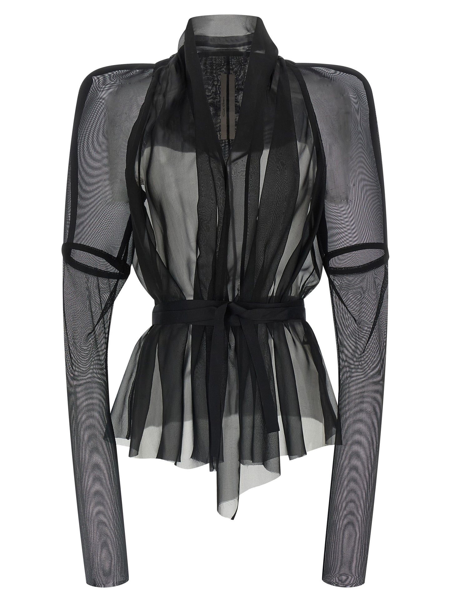 Rick Owens Schwarze Seiden-Maxijacke