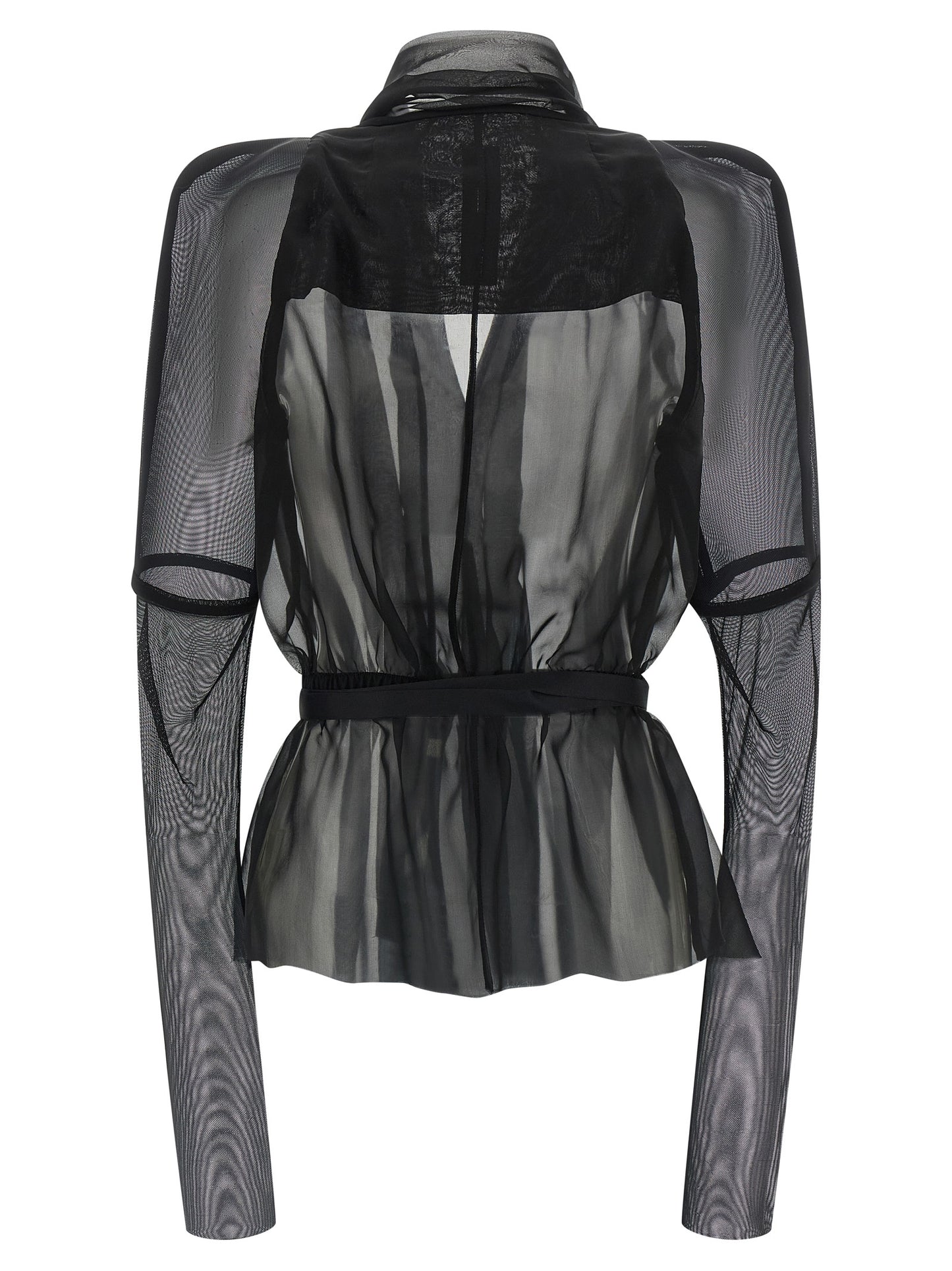 Rick Owens Schwarze Seiden-Maxijacke