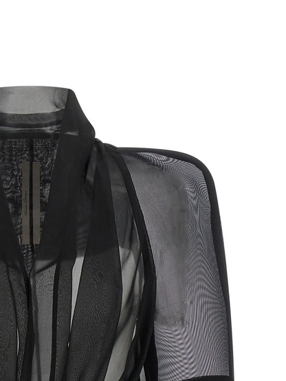 Rick Owens Schwarze Seiden-Maxijacke