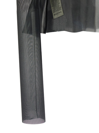 Rick Owens Schwarze Seiden-Maxijacke