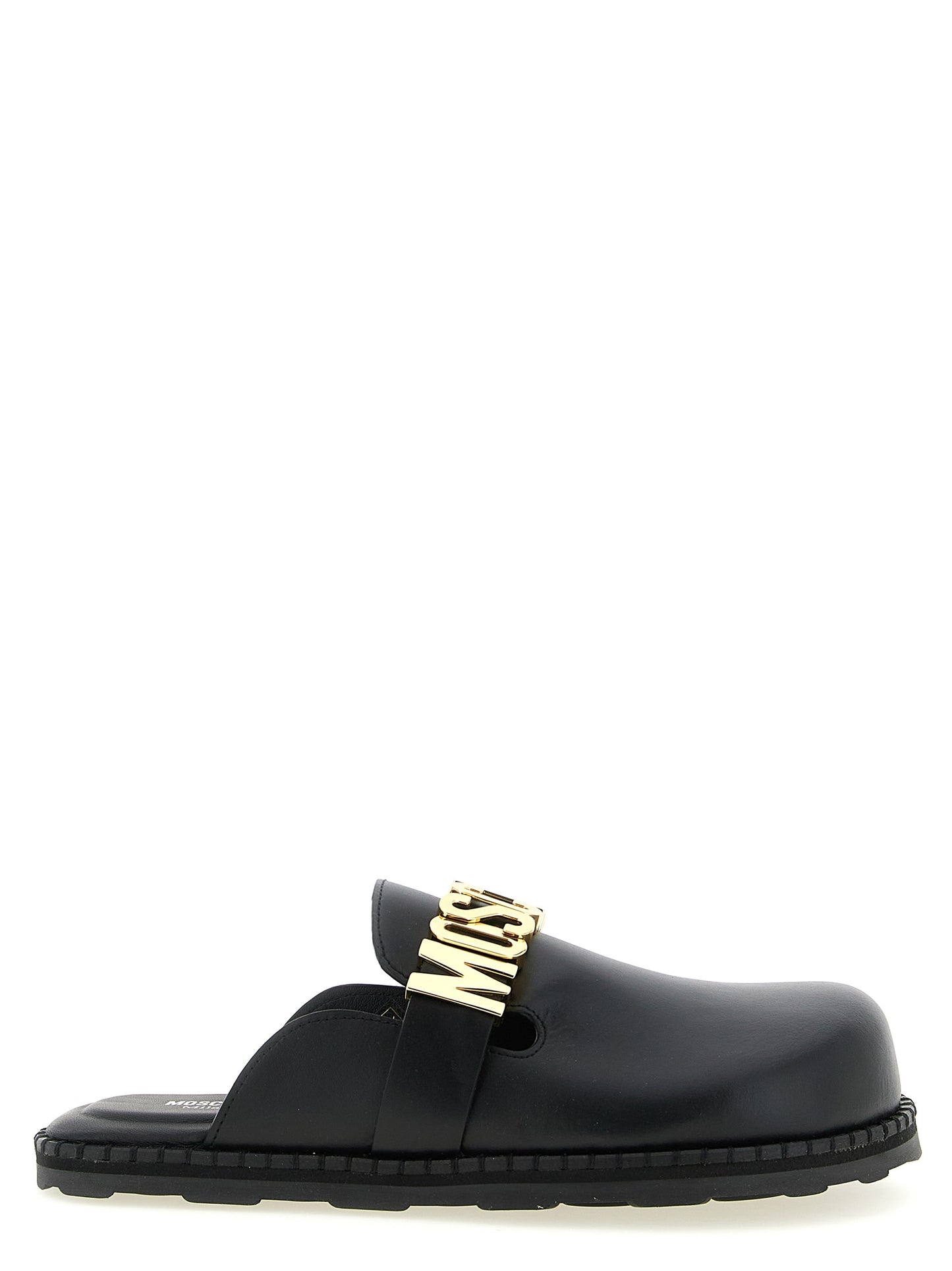 Moschino Schwarze Clogs aus Kalbsleder