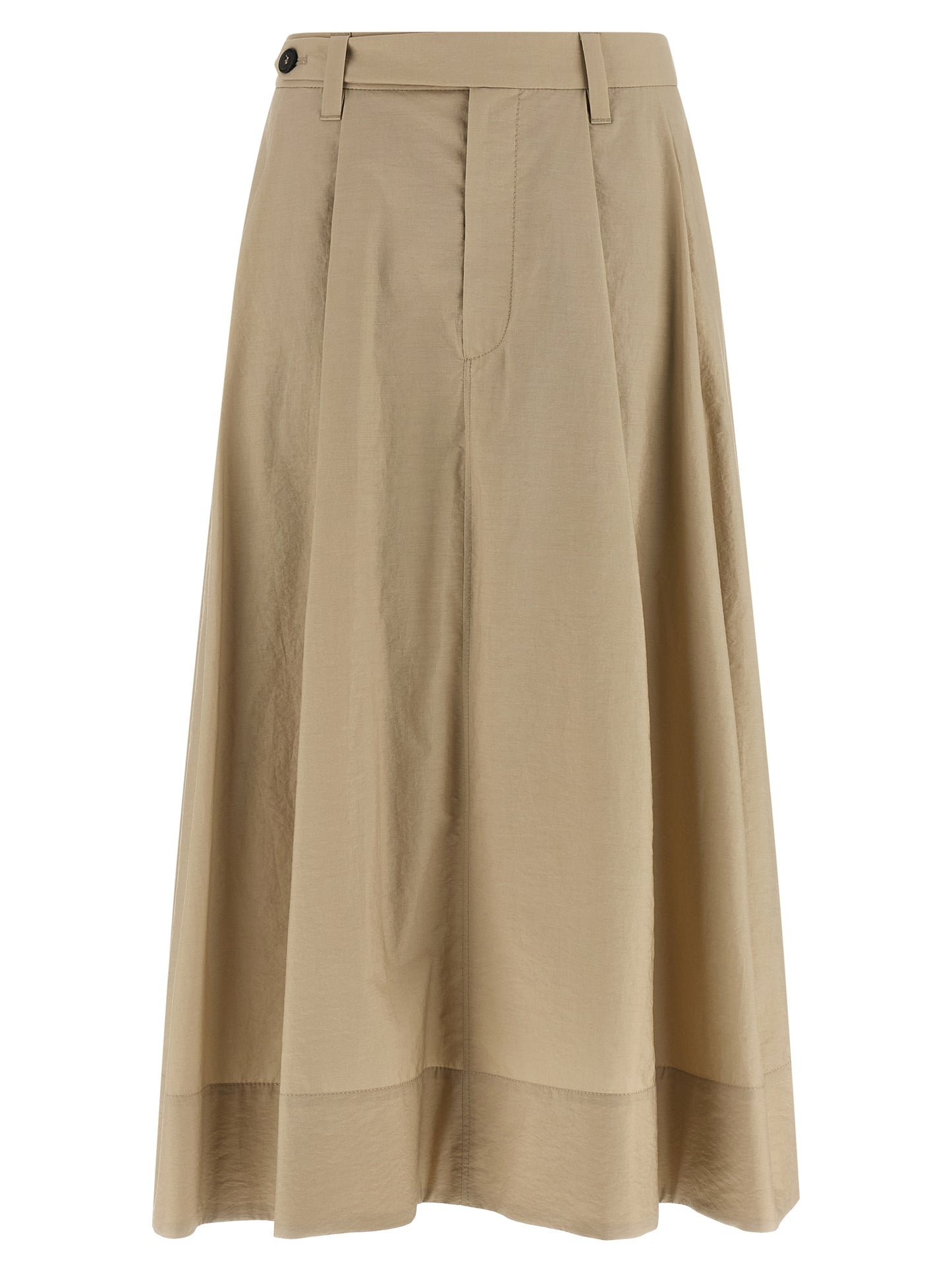 Brunello Cucinelli Beiger Baumwoll-Midirock