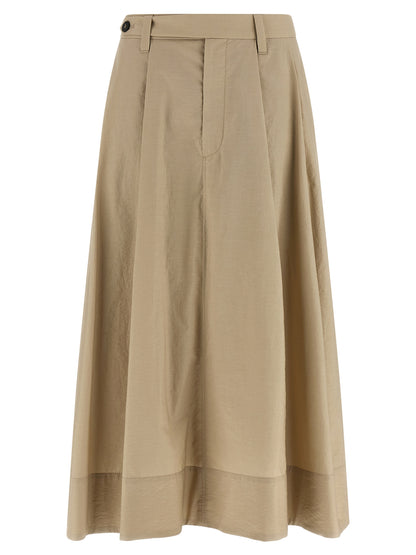 Brunello Cucinelli Beiger Baumwoll-Midirock