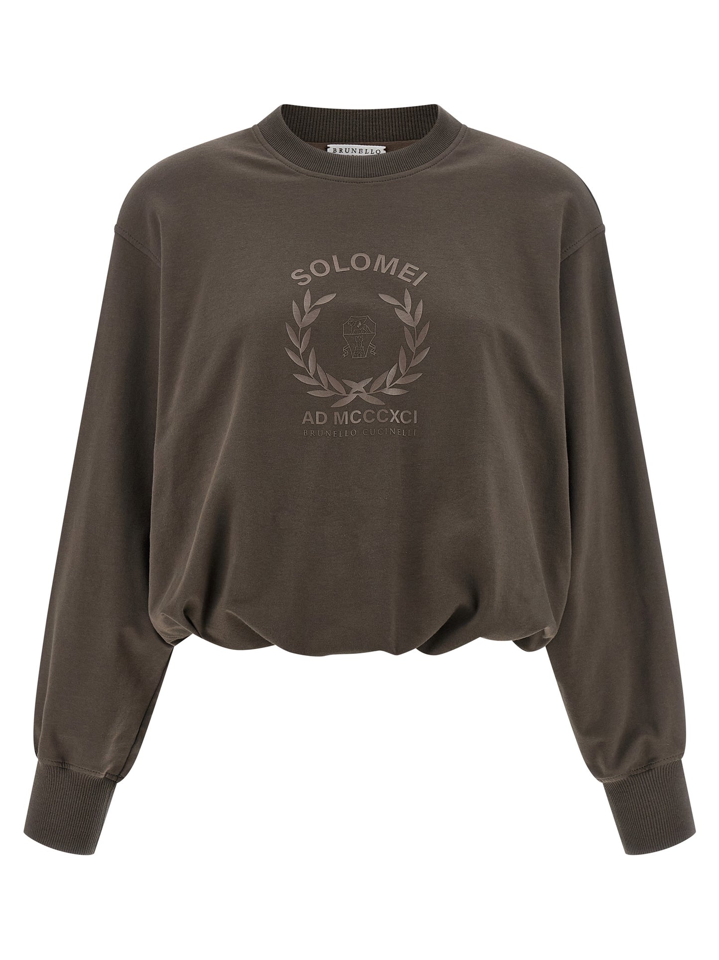 Brunello Cucinelli Brauner Baumwoll-Sweatshirt