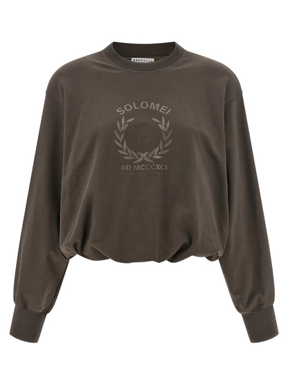 Brunello Cucinelli Brauner Baumwoll-Sweatshirt