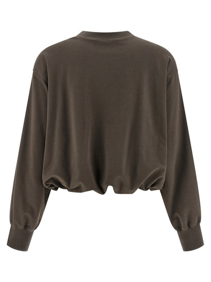 Brunello Cucinelli Brauner Baumwoll-Sweatshirt