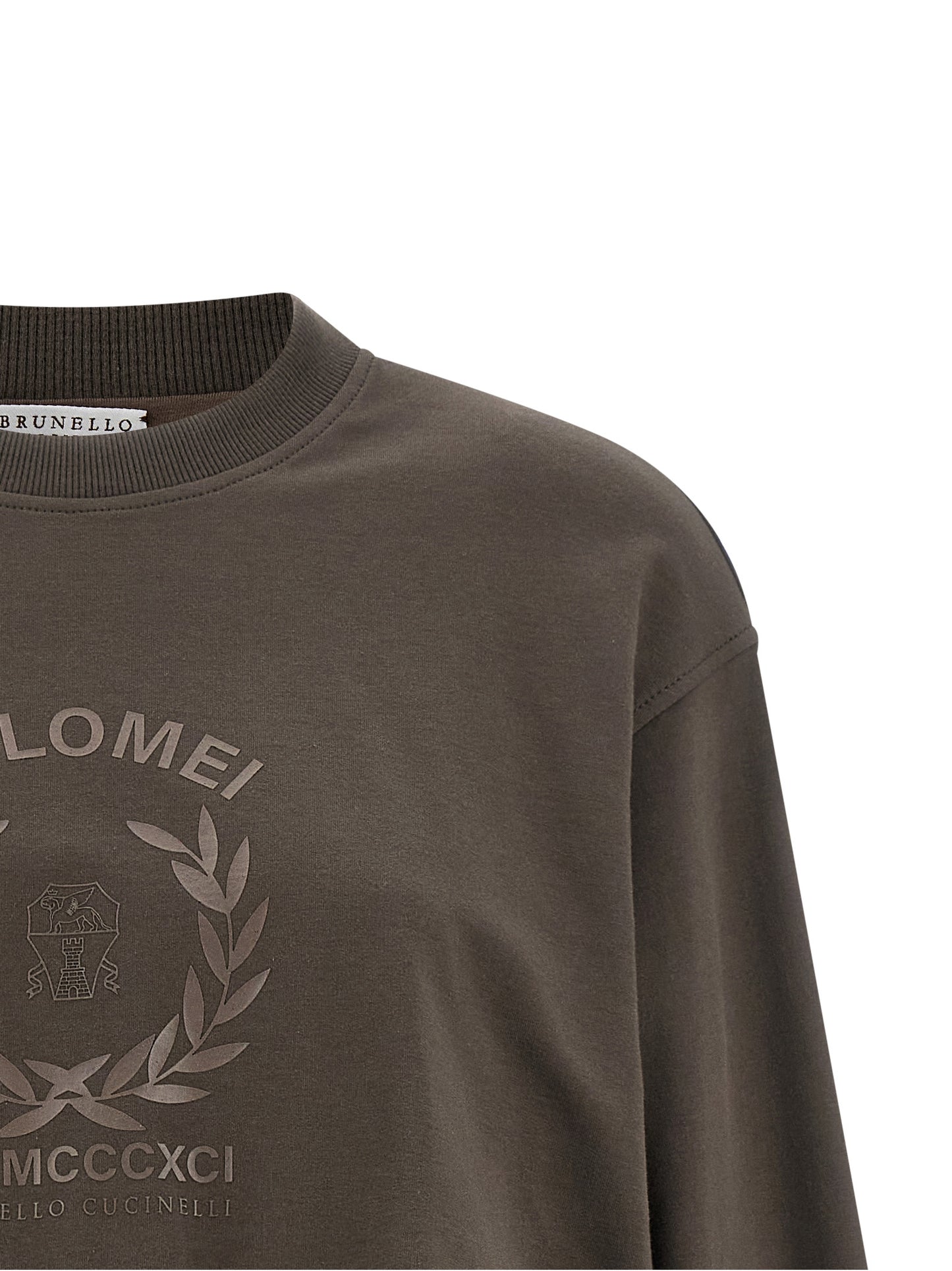 Brunello Cucinelli Brauner Baumwoll-Sweatshirt