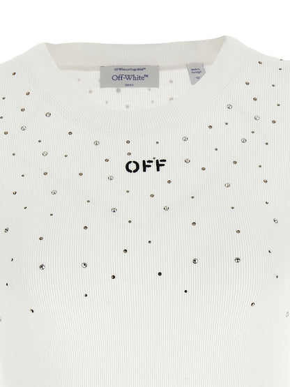 Off-White Weißes ärmelloses T-Shirt aus Viskose