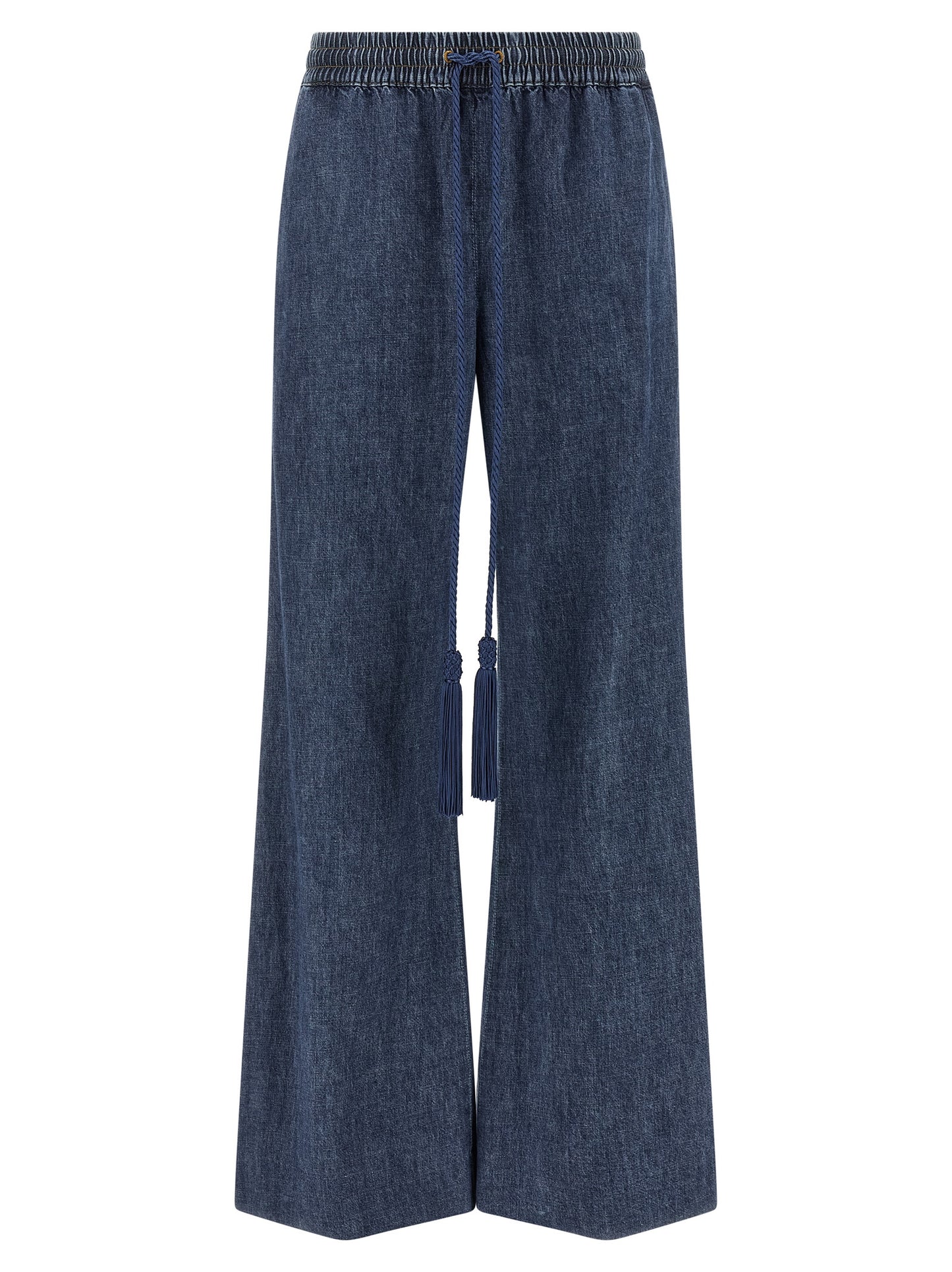 Valentino Garavani Blaue Baumwoll-Jeans mit ausgestelltem Bein